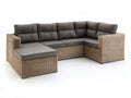5-Sitzer Rattan-Ecklounge in L-Form, Beige/Anthrazit, 275 x 205 x 85 cm
